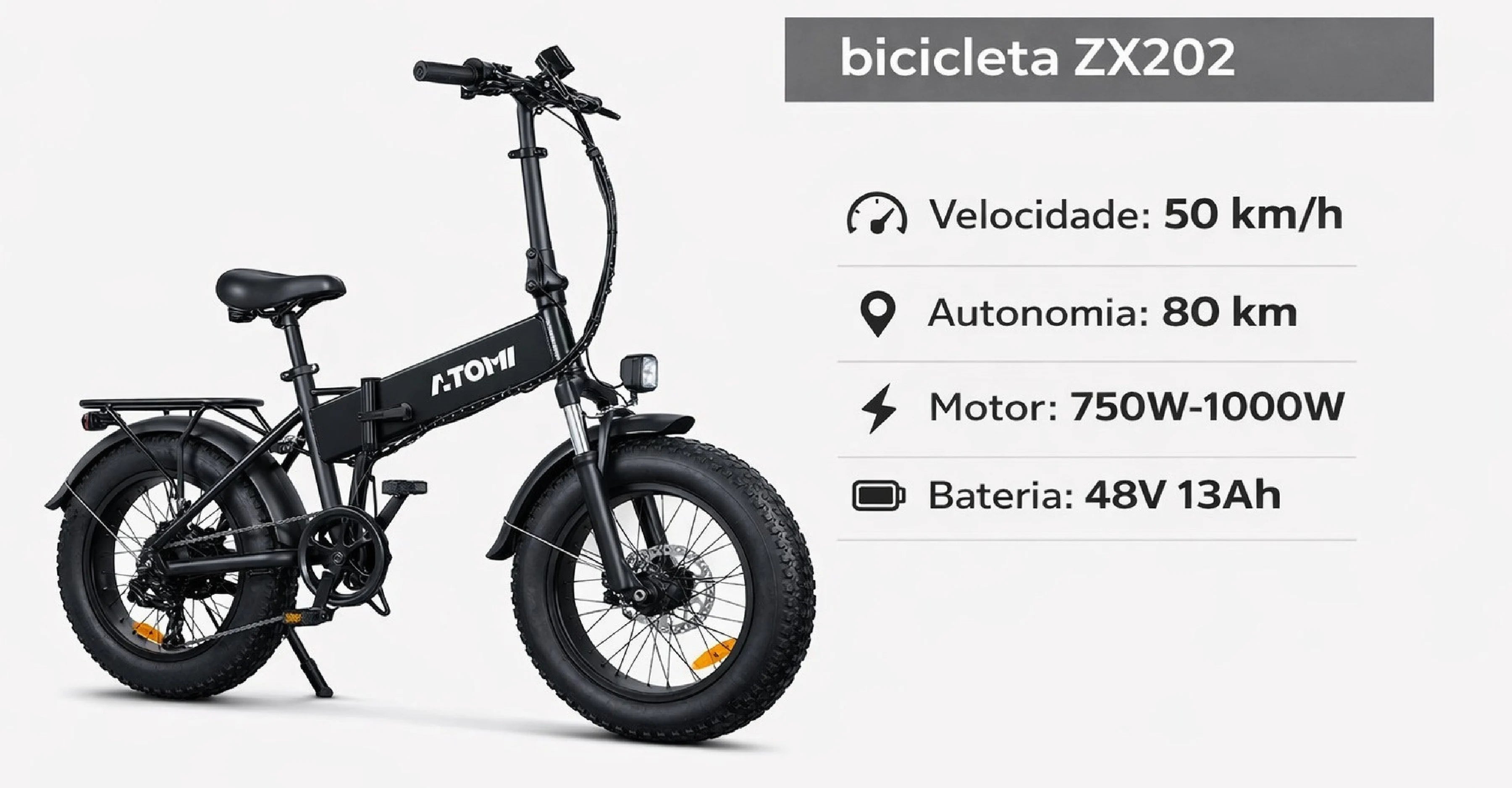 Atomi ZX202 Bicicleta Elétrica – ATOMI Scooters
